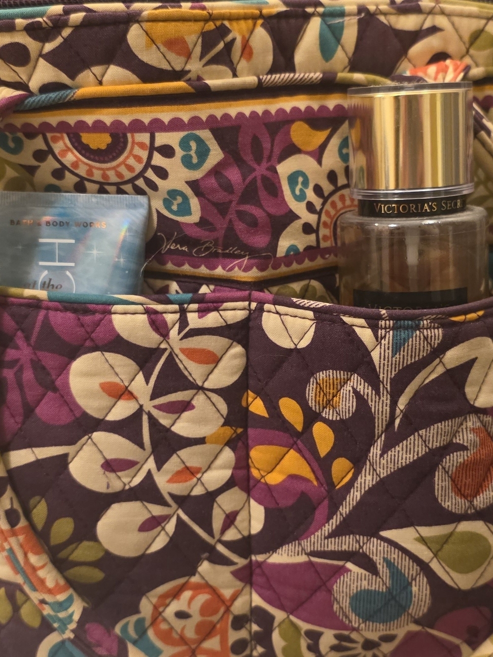 Vera Bradley Plum Crazy Multi-Compartment Shoulder Bag - Picture 5 of 8